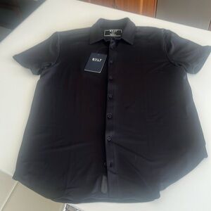 BYLT MENS EXECUTIVE GIT SHORT SLEEVE SHIRT BLACK NEW WITH TAGS